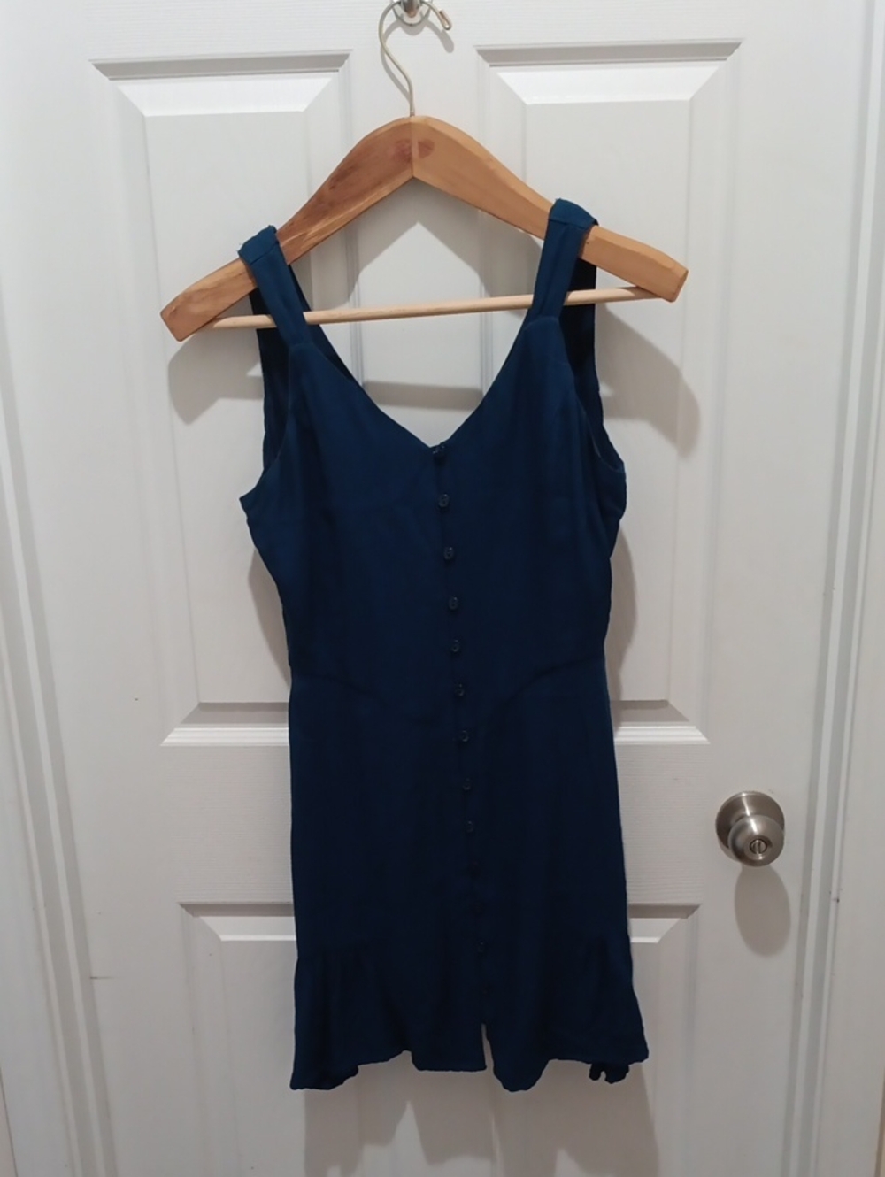 Gianni Bini Navy Button-Front Sleeveless Mini Dress